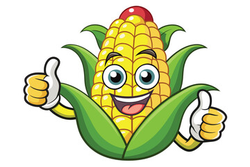 cartoon-happy-corn-giving-thumb-up-isolated-vector illust.eps