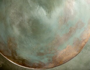 An image focusing on bronze with a greenish patina, offering a look at the natural oxidation process and its effect on the metal's appearance.