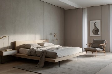 Fototapeta na wymiar Stylish and Cozy Modern Bedroom Interior Design