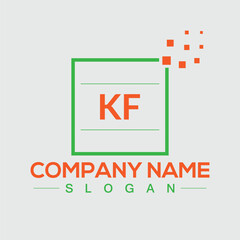 KF initial letter logo design for company branding or business