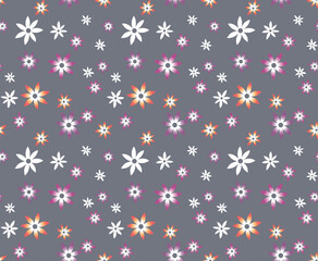 Fototapeta na wymiar Japanese Star Flower Vector Seamless Pattern