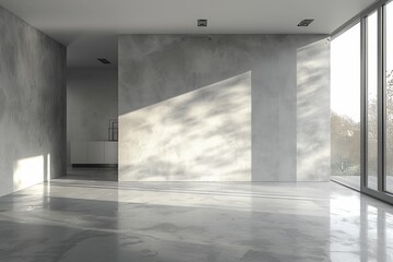 Empty room with a wall and floor. Advertising background