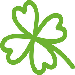 Three Leaf Green Clover Outline