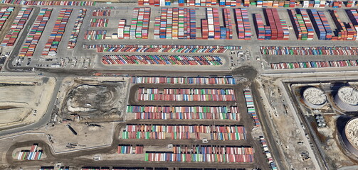container storage,   Photography on the environmental impact on Nature and the United States landscape of human presence, from the air, 