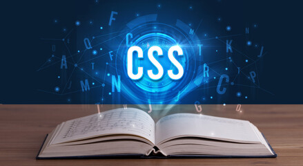Technology abbreviation coming out from an open book