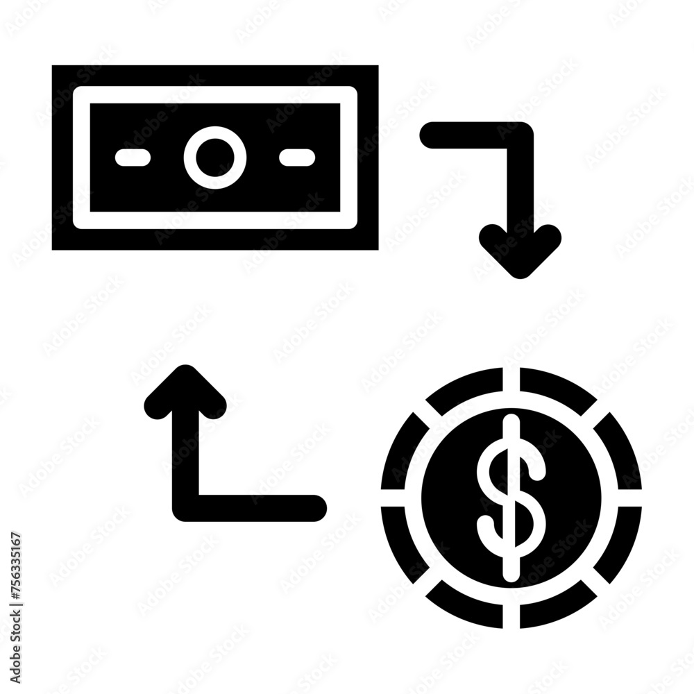 Poster Currency Exchange glyph icon