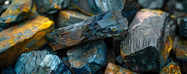 Processing of Rare Earth Elements into Stacks. Concept Material Science, Rare Earth Elements, Stacking Process, Industrial Applications, Environmental Impact