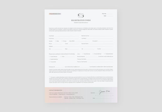 Registration Form Layout
