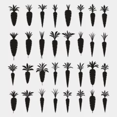 Fotobehang flat design carrot silhouette set © AinStory