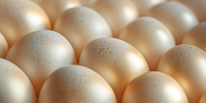 background of Easter eggs covered with gold paint