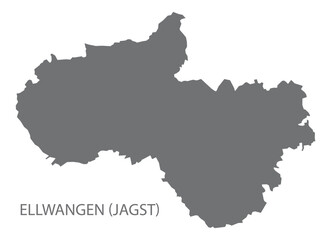 Ellwangen (Jagst) German city map grey illustration silhouette shape