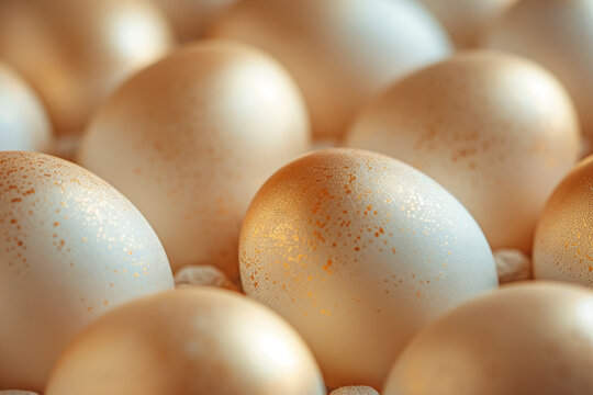 background of Easter eggs covered with gold paint