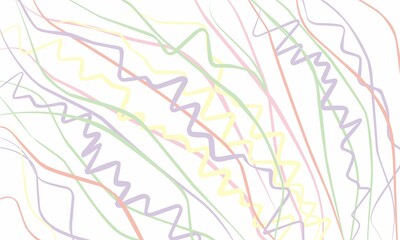Abstract colorful line art background isolated white background