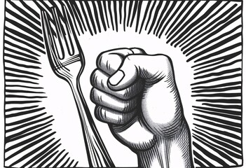 Fork Fist - A Fist Bump with a Fork Generative AI
