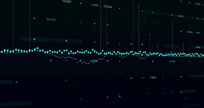 Animation of diagram over data processing on black background