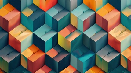 Obraz premium Realistic abstract pattern, flat color background, isometric, view from top, bird eye view, professional studio photo shoot 