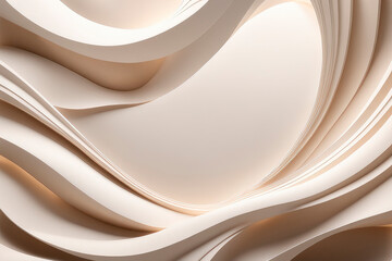 Abstract geometric texture background with waves in beige color scheme, wallpapers.