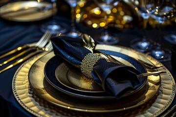 Golden Glamour A Black Tie Affair Generative AI