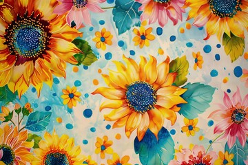 a colorful flower pattern on a fabric surface