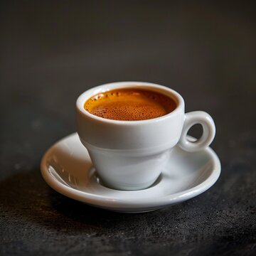 white cup of espresso in minimalist