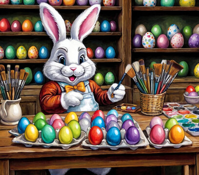 The Easter Painter: A Bunny's Colorful Studio
