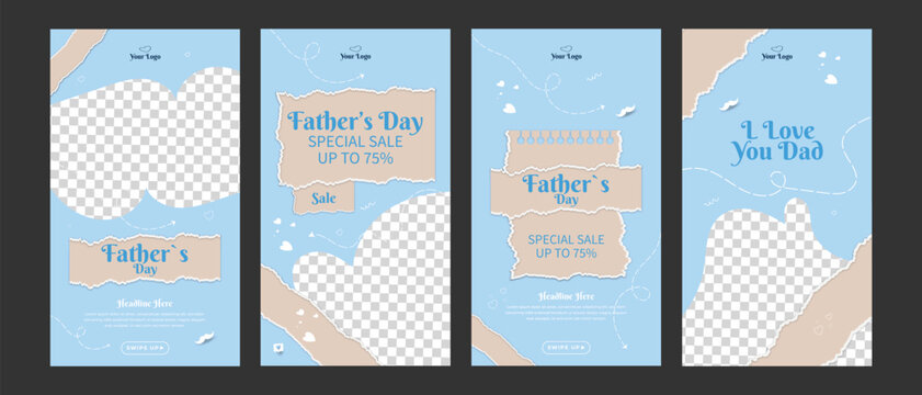 happy father's day instagram stories web social media instagram post template 