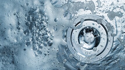 a top view photo of a editorial shot of a soapy water, pure, clean, beautiful studio lighting,...