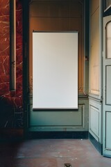 Blank poster in front of the door.