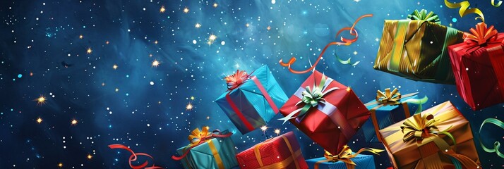 Gift-Giving Galaxy A Space-Themed Holiday Adventure Generative AI