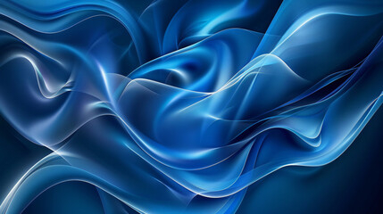 Fototapeta premium Blue Silk Wave: An Abstract Background Illustration with Smooth Texture and Flowing Design
