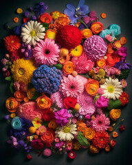 Naklejka premium bouquet of colorful flowers