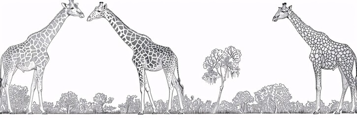 Giraffe in the Wild A Monthly Celebration of Nature's Wonders Generative AI - obrazy, fototapety, plakaty