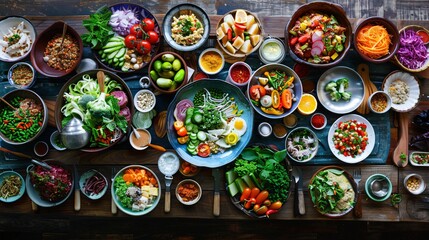 Fresh Vegetable Salad Variety A Monthly Celebration of Seasonal Produce Generative AI