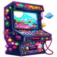 Pac-Man Arcade Machine A Colorful Tribute to the Classic Game Generative AI