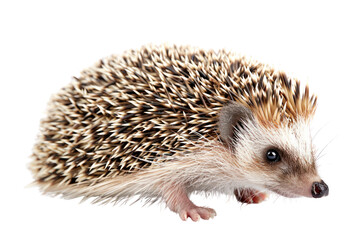 Fototapeta premium pygmy hedgehog cute pets Stopping walking Has beautiful striped fur