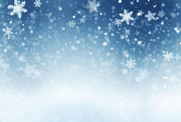 Blue and White Background With Snow Flakes