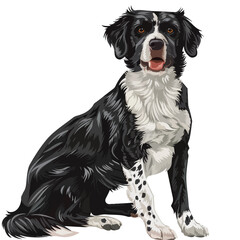 Wetterhoun Dog Clipart  isolated on white background