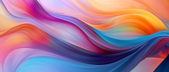 Obraz premium Modern Abstract Organic panorama wallpaper background, bright colors, silk, ultra-resolution, amazing detail, banner Design, Elegant, wave background for document present