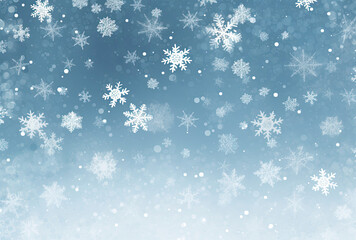 Naklejka na ściany i meble Blue and White Background With Snowflakes