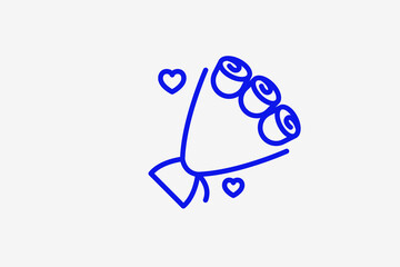 wedding bouquet illustration in line style design. Vector illustration.