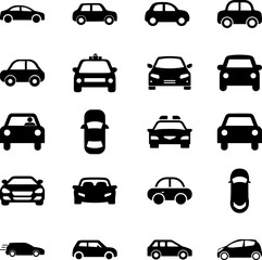 minimalist car vector icon sticker transport vehicle silhouette