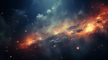 Close-up shot. detailed picture of galactic clouds and scattered stars in outer space - obrazy, fototapety, plakaty