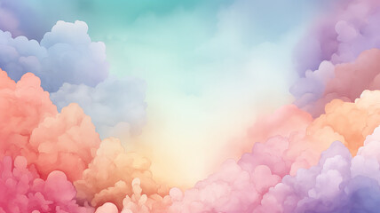 soft watercolor background copy space, backdrop delicate pastel colors pink and blue blurred light paint - 756351397