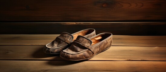 Slipper on wooden surface