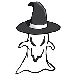 Ghost, halloween vector illustration isolated on white background. classic modern diseign, bright colors