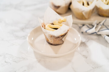 Captivating Capture of No-Yeast Cinnamon Roll Cupcakes