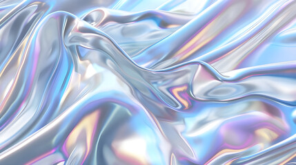 Holographic Blue-Pink Abstract Background with Iridescent Foil