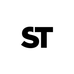 Letter S and T, ST logo design template. Minimal monogram initial based logotype.