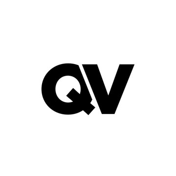 Letter Q and V, QV logo design template. Minimal monogram initial based logotype.
