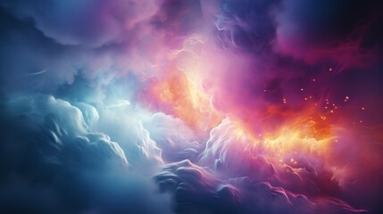 Colorful abstract space nebula and cloud background with vibrant colors for design and decoration